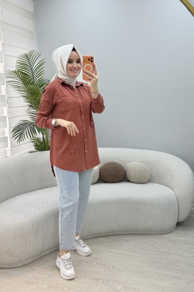 Yıldız Tensel Gömlek Kiremit