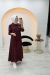 Çise Tensel Etekli Takım Bordo