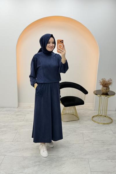 Deste Etekli Takım Lacivert