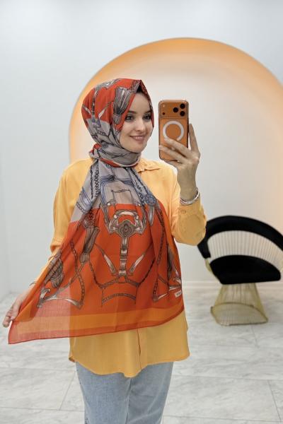 Düz Tensel Gömlek Turuncu