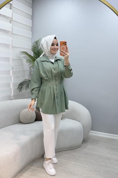 Nehir Gömlek Mint Yeşili