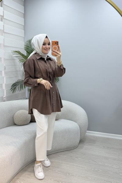 Nehir Gömlek Kahverengi