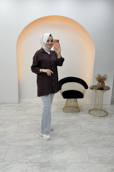 Elen Gömlek Kahverengi