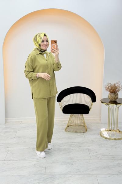 Helen Tensel Kot Takım Yağ Yeşili