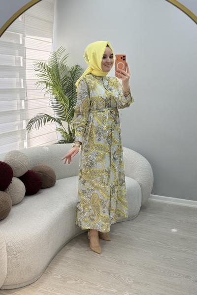 Merwish Lelys Elbise Sarı