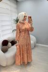 Merwish Robe Elbise Turuncu