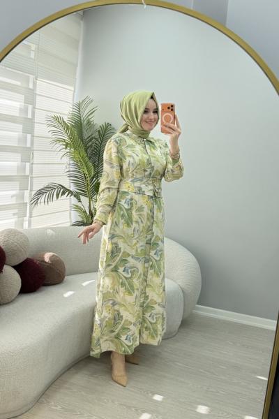 Merwish Rennes Elbise Yeşil