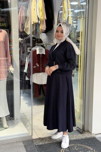 Eleni Etekli Takım Lacivert