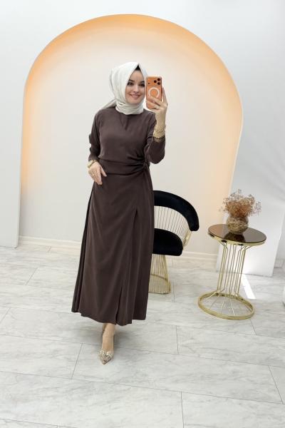 Birce Elbise Kahverengi