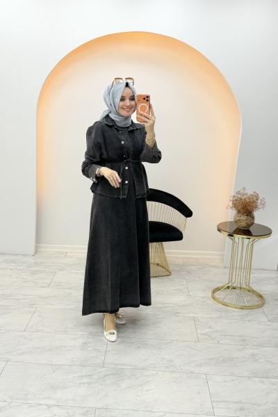 İkili Jile Elbise Antrasit