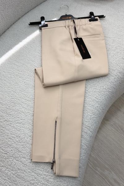 Fermuar Detaylı Pantolon Taş Rengi