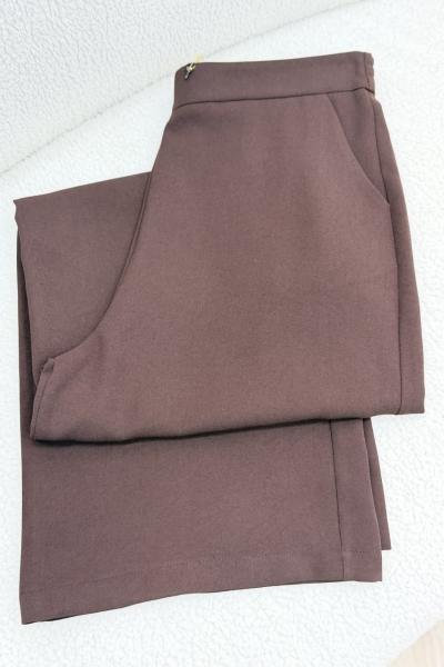Modiva Krep Pantolon Kahverengi