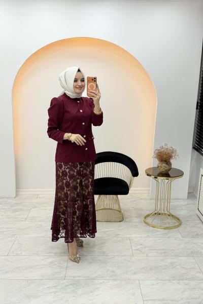 Diana Etekli Takım Bordo