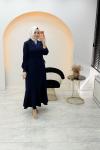 Elsa Düğmeli Elbise Lacivert