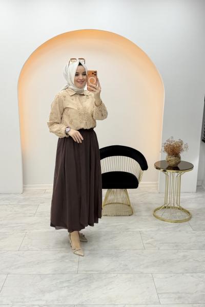 Brodeli Gömlek Sütlü Kahve