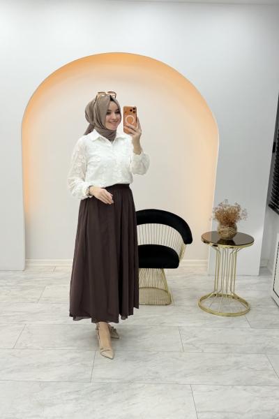 Brodeli Gömlek Ekru