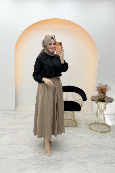 Brodeli Gömlek Siyah