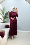 Asena Elbise Bordo