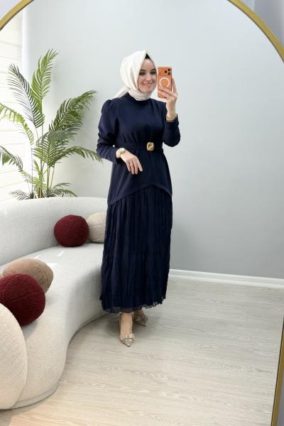 Asena Elbise Lacivert