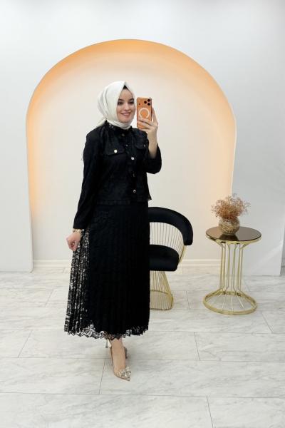 Aynaz Dantel Takım Siyah