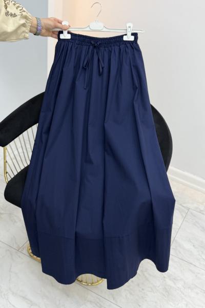 Merwish Poplin Etek Lacivert