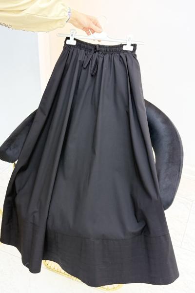 Merwish Poplin Etek Siyah