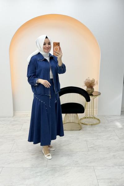 Petek Kot Etekli Takım Lacivert