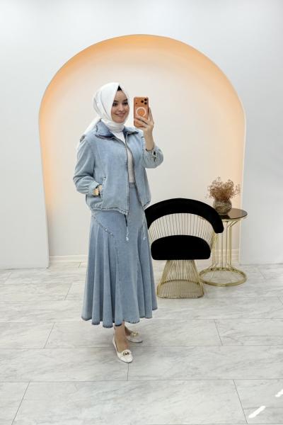 Petek Kot Etekli Takım Mavi