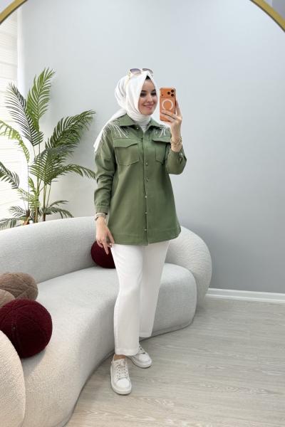 Neşe Kot Ceket Yeşil