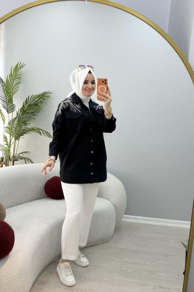 Neşe Kot Ceket Siyah