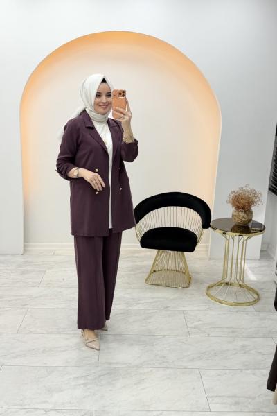 Nez Blazer Takım Mürdüm