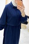 Tensel Yelekli Elbise Lacivert