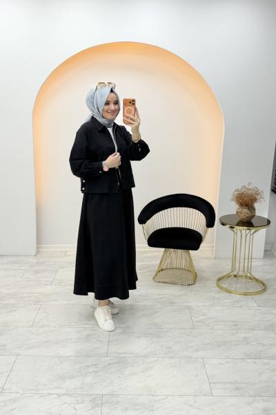 Cepli Kot Etekli Takım Siyah