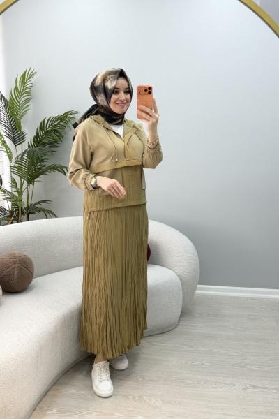 Viyan Kraş Etekli Takım Yeşil