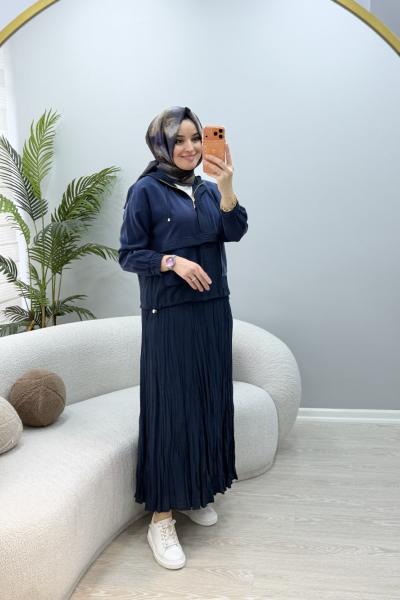 Viyan Kraş Etekli Takım Lacivert