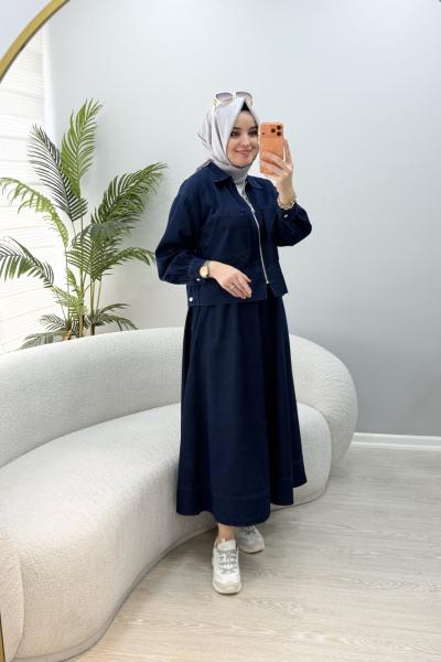 Cepli Kot Etekli Takım Lacivert