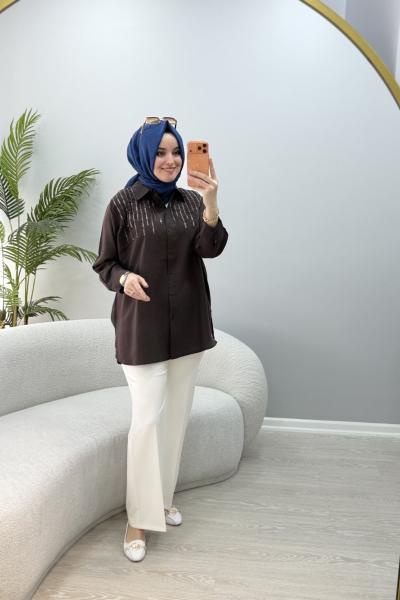 İklim Gömlek Kahverengi