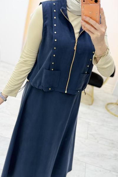 Lora Etekli Takım Lacivert