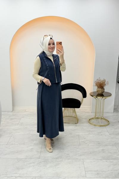 Lora Etekli Takım Lacivert