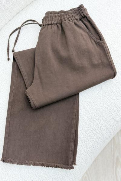 Püskül Tensel Pantolon Kahverengi