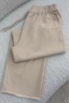 Püskül Tensel Pantolon Krem