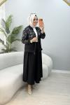 Gözde Üçlü Etekli Takım Siyah