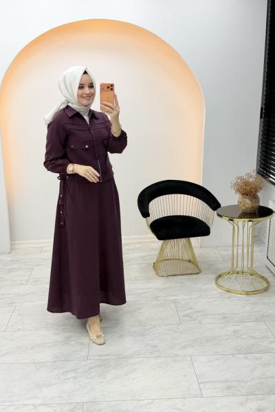 Melina Etekli Takım Mürdüm