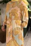 Merwish Leydi Krep Elbise Gold