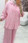 İthal Gül Detaylı Takım Pembe