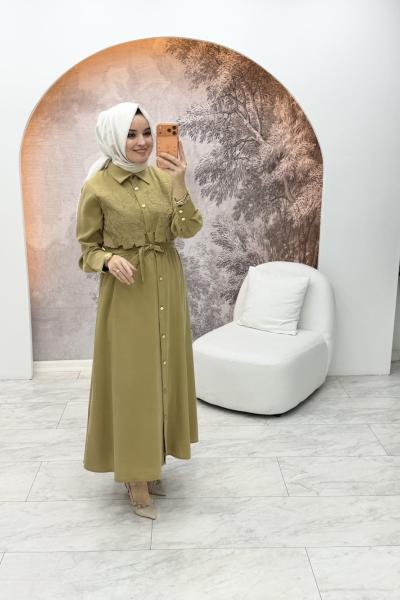 Safir Elbise Yağ Yeşili