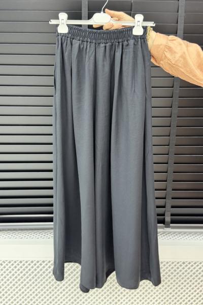 Modal Bol Paça Pantolon Siyah