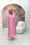 Müslin Etekli Takım Pembe
