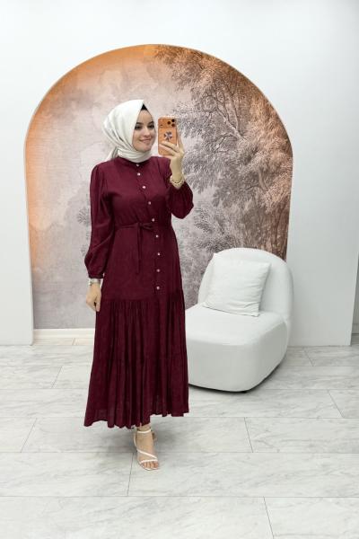 İzelin Elbise Mürdüm