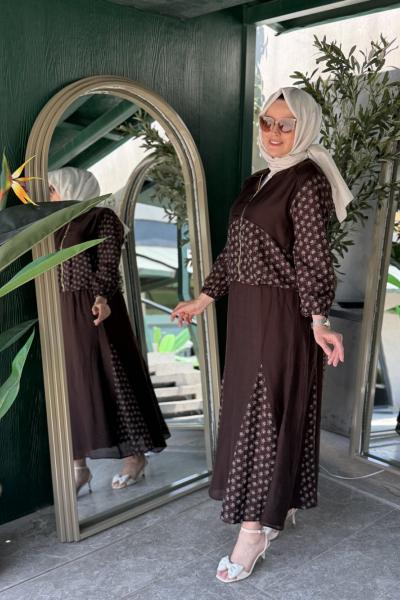 Lilya Etekli Takım Kahverengi